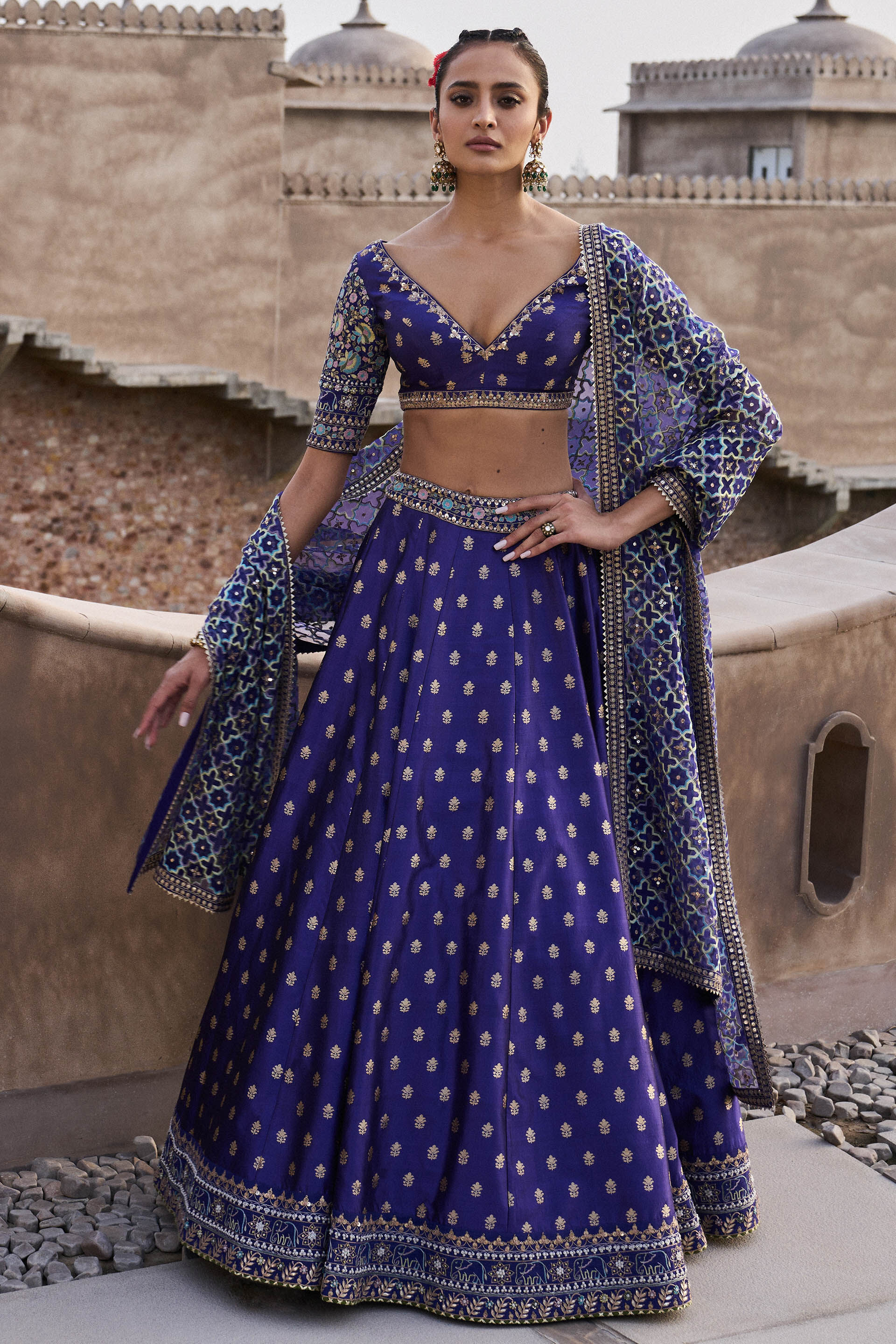 Sabyasachi navy blue lehenga on sale